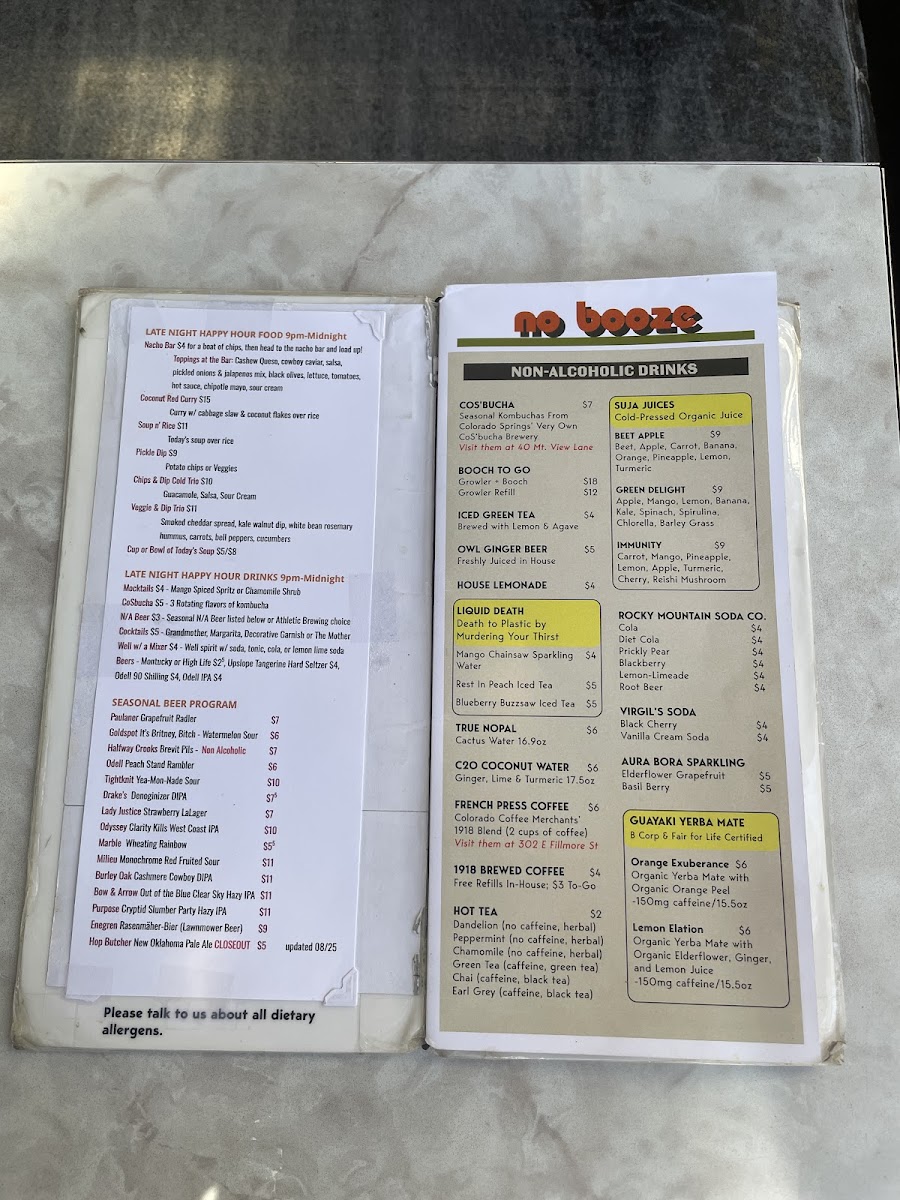 Burrowing Owl Menu - Image 2