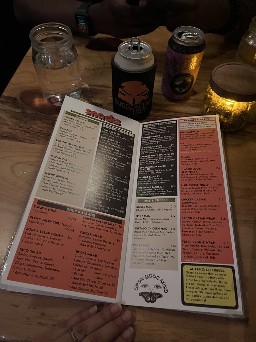 Burrowing Owl Menu - Image 3